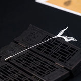 925 Silver Seaweed Brooch Pin Chinese Style Vintage Jewelry