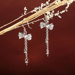 925 Silver Semi Mount Earrings 5-10mm Pearl or Bead Crystal