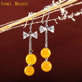 925 Silver Semi Mount Earrings 5-10mm Pearl or Bead Crystal
