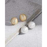 925 Silver Semicircle Stud Earrings Small Pea Ear Studs Female Jewelry