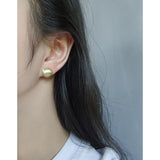925 Silver Semicircle Stud Earrings Small Pea Ear Studs Female Jewelry