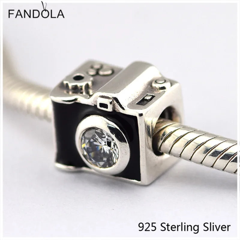 925 Silver Sentimental Snapshots Charm with Clear CZ
