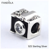 925 Silver Sentimental Snapshots Charm with Clear CZ