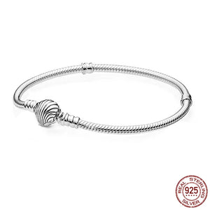 925 Silver Shell Buckle Bracelet Infinity Knot Chain
