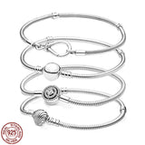 925 Silver Shell Buckle Bracelet Infinity Knot Chain