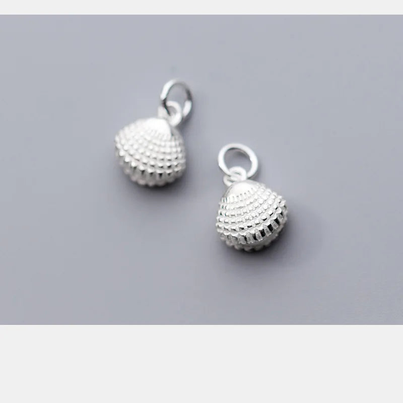 925 Silver Shell Charm 12x10mm Pendant Women Bracelet DIY Jewelry Findings