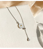 925 Silver Shell Daisy Charm Pendant Necklace Romantic Gift
