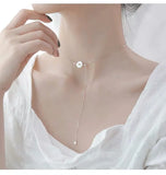 925 Silver Shell Daisy Charm Pendant Necklace Romantic Gift