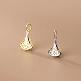 925 Silver Ginkgo Leaf Necklace Earring Charm DIY Jewelry Making