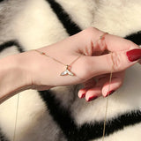 925 Silver Mermaid Tail Necklace with Zircon Beads