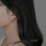 925 Silver Shell Pearl Circle Earrings Women French High Ear Jewelry