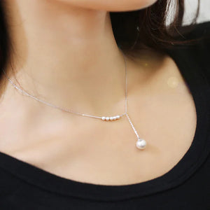 925 Silver Shell Pearl Necklace Pendant Lady Gift