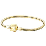 925 Sterling Silver Heart Padlock Clasp Bracelet for Bead Charm DIY Jewelry