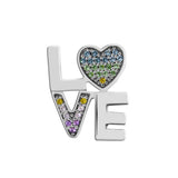 925 Silver Shine Love Charm Multi-CZ for Women Bracelets