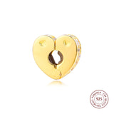 925 Silver Sparkling Arcs Of Love Clip Charms Beads DIY Jewelry Making