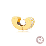925 Silver Sparkling Arcs Of Love Clip Charms Beads DIY Jewelry Making