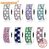 925 Silver Colorful Spacer Clip Charm Bead for Bracelet DIY Jewelry