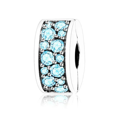 925 Silver Colorful Spacer Clip Charm Bead for Bracelet DIY Jewelry
