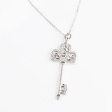 925 Silver Diamond Key Pendant Necklace for Women
