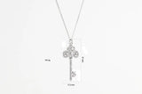 925 Silver Diamond Key Pendant Necklace for Women