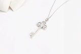 925 Silver Diamond Key Pendant Necklace for Women