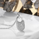 925 Silver Diamond Lock Pendant Necklace for Women