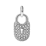925 Silver Diamond Lock Pendant Necklace for Women