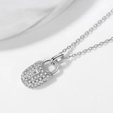 925 Silver Diamond Lock Pendant Necklace for Women