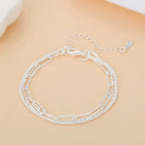 925 Silver Double-Deck Chain Bracelet For Women
