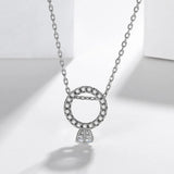 925 Silver Diamond Ring Pendant Necklace for Women