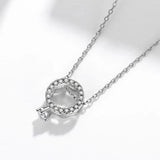 925 Silver Diamond Ring Pendant Necklace for Women