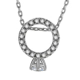 925 Silver Diamond Ring Pendant Necklace for Women