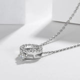 925 Silver Diamond Ring Pendant Necklace for Women