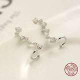 925 Silver Big Dipper Wain Stud Earrings Crystal Zircon Crawler Earrings Women