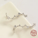 925 Silver Big Dipper Wain Stud Earrings Crystal Zircon Crawler Earrings Women