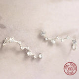 925 Silver Big Dipper Wain Stud Earrings Crystal Zircon Crawler Earrings Women