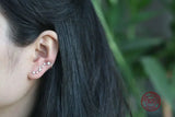 925 Silver Big Dipper Wain Stud Earrings Crystal Zircon Crawler Earrings Women