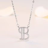 925 Silver A-Z Letter Pendant Necklace Initial Name Jewelry