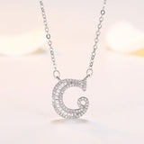 925 Silver A-Z Letter Pendant Necklace Initial Name Jewelry