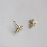 925 Silver Crystal Flower Stud Earrings Wedding Jewelry