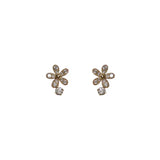 925 Silver Crystal Flower Stud Earrings Wedding Jewelry