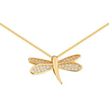 925 Silver Dragonfly Zircon Necklace Animal Shape Clavicle Chain