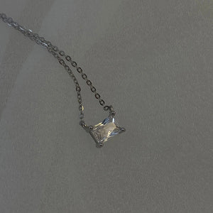 925 Silver Zircon Pendant Clavicle CZ Choker Necklace Girl Gift NK099