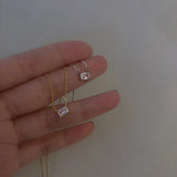 925 Silver Zircon Pendant Clavicle CZ Choker Necklace Girl Gift NK099