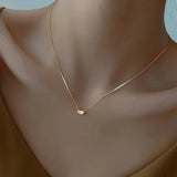 925 Silver Zircon Pendant Clavicle CZ Choker Necklace Girl Gift NK099