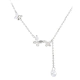 925 Silver Butterfly Pendant Necklace Bowknot Chain Choker