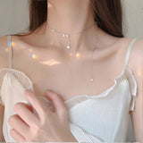 925 Silver Butterfly Pendant Necklace Bowknot Chain Choker