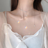 925 Silver Butterfly Pendant Necklace Bowknot Chain Choker