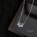 925 Silver Tassel Zircon Pendant Necklace for Women