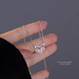 925 Silver Tassel Zircon Pendant Necklace for Women